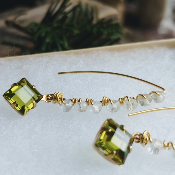 🛑SOLD🛑Natural Green Amethyst & Vintage Crystal - Picture 7 of 9